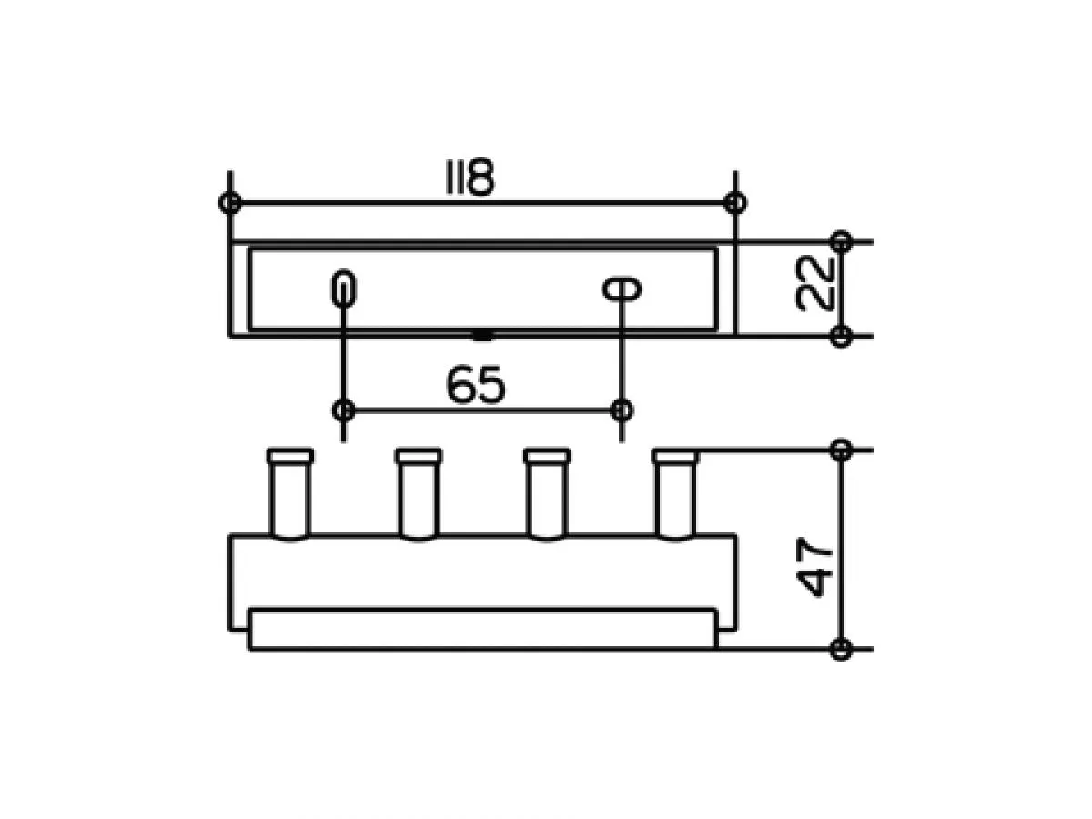 Keuco Plan Towel Hook Panel - with four hooks