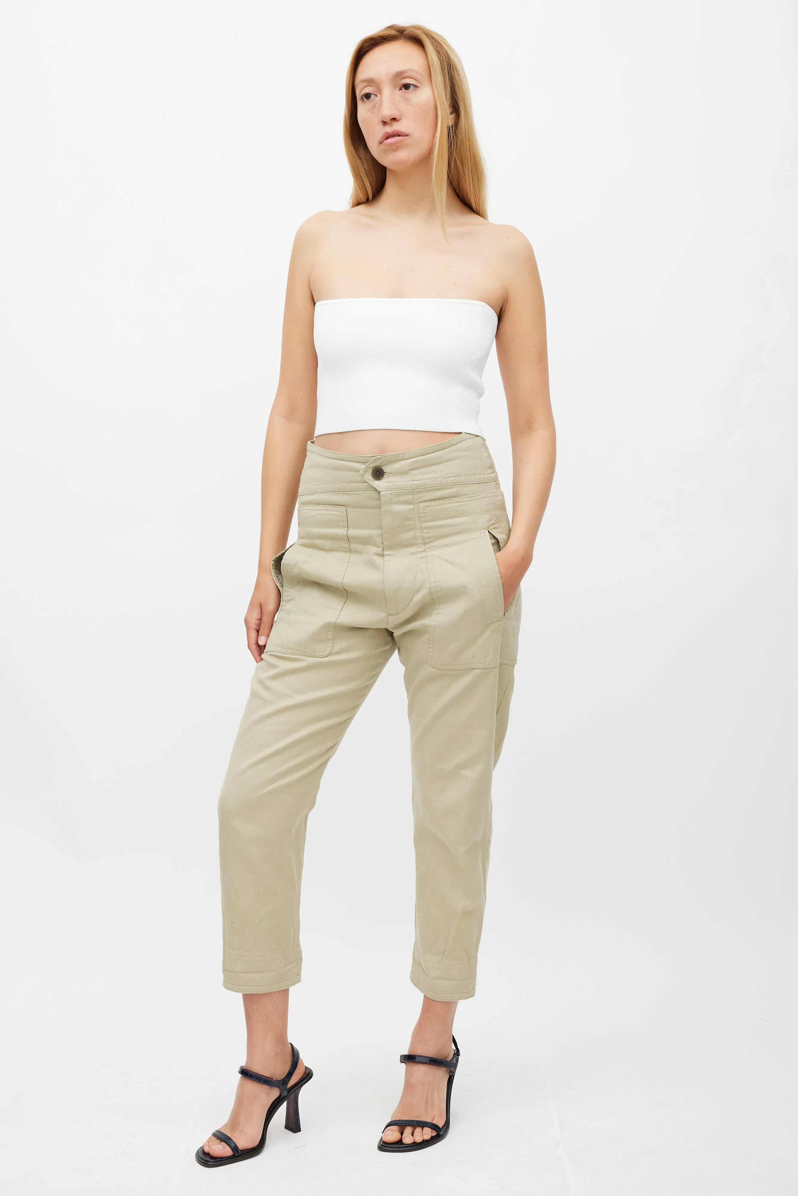 Khaki Green Raluni Cargo Pant