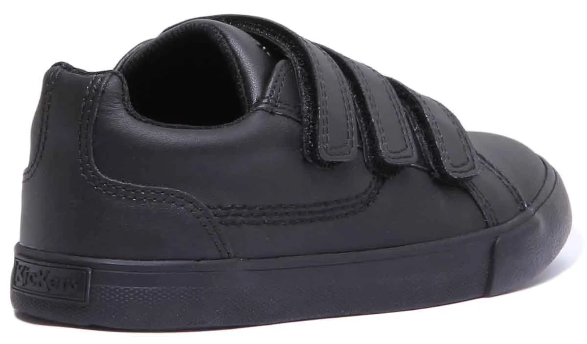 Kickers Tovni Trip Velcro In Black in Infants UK Size 5 - 12