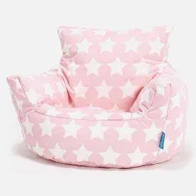 Kids Armchair Bean Bag for Toddlers 1-3 yr - Print Pink Star