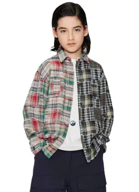 Kid's Classic Patchwork Flannel Plaid Shirt