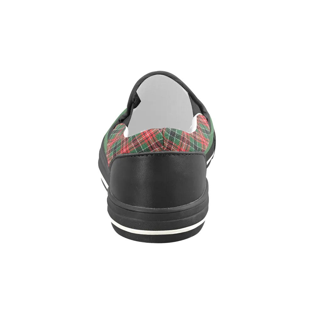 Kid's Elves Christmas Print Canvas Slip On Shoes