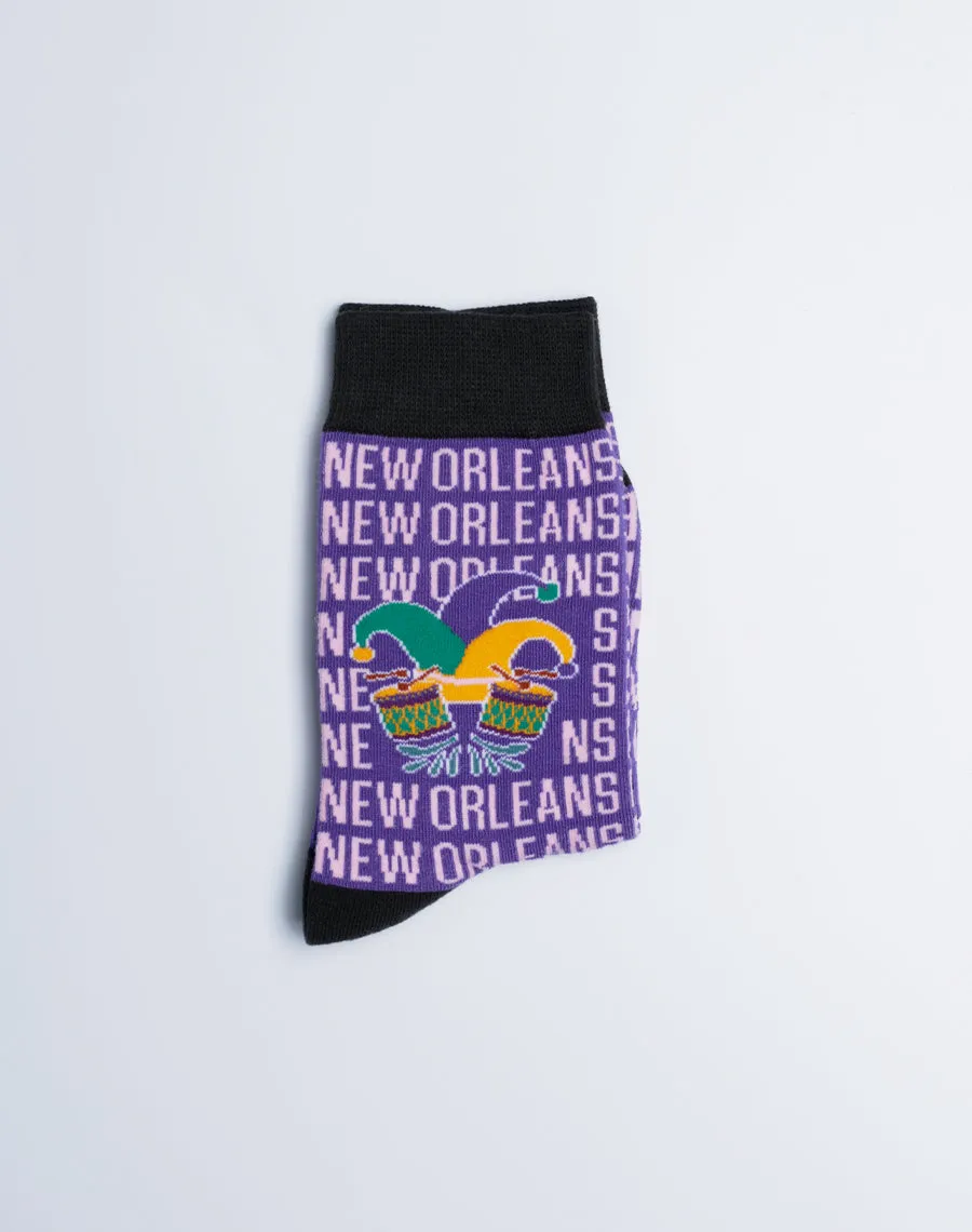 Kids New Orleans Jester Drum Crew Socks