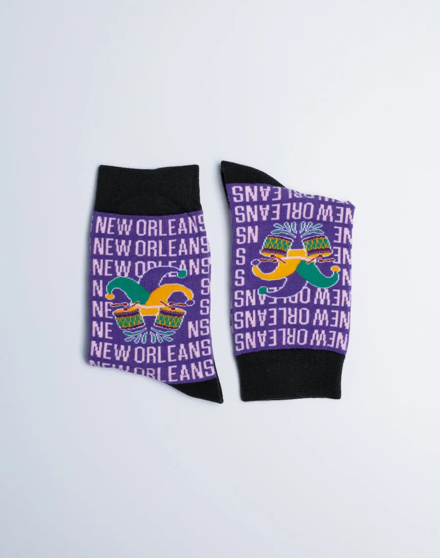 Kids New Orleans Jester Drum Crew Socks