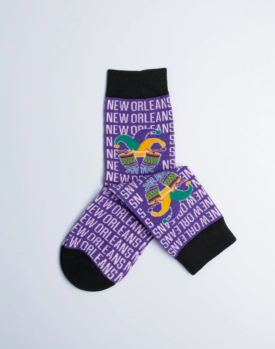 Kids New Orleans Jester Drum Crew Socks