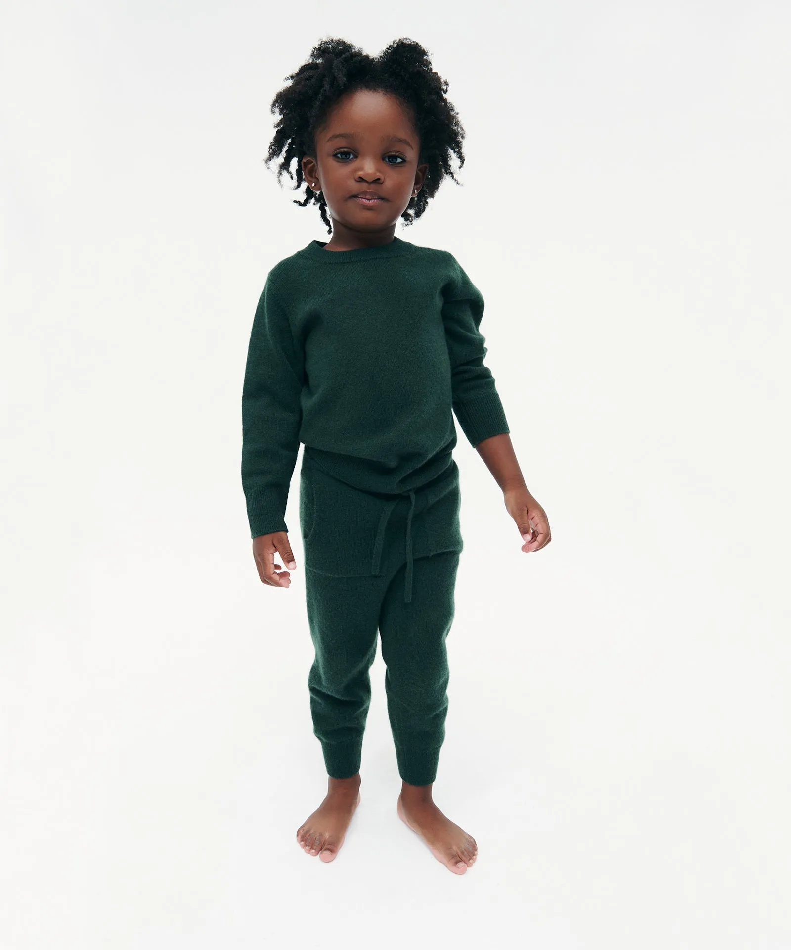 Kid's Signature Cashmere Crewneck Jogger Set