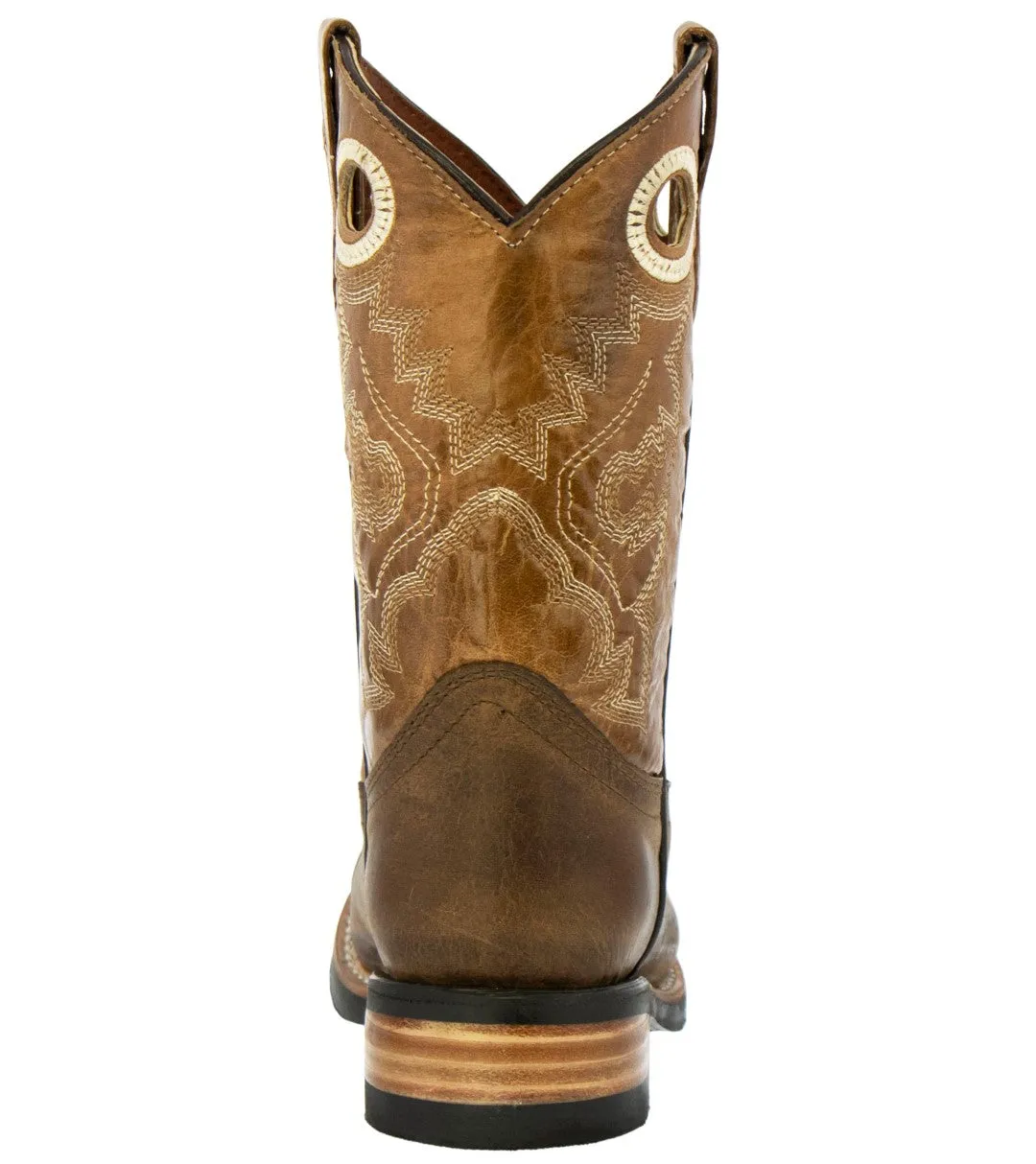 Kids Toddler Western Cowboy Boots Pull On Square Toe Light Brown - #140