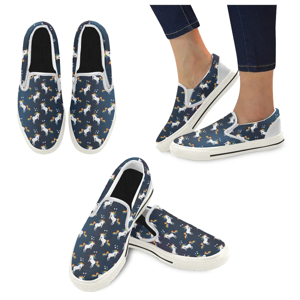 Kid's Unicorn Casual Print Canvas Slip-on Shoes