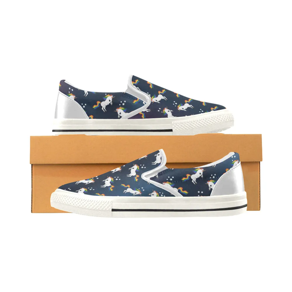 Kid's Unicorn Casual Print Canvas Slip-on Shoes