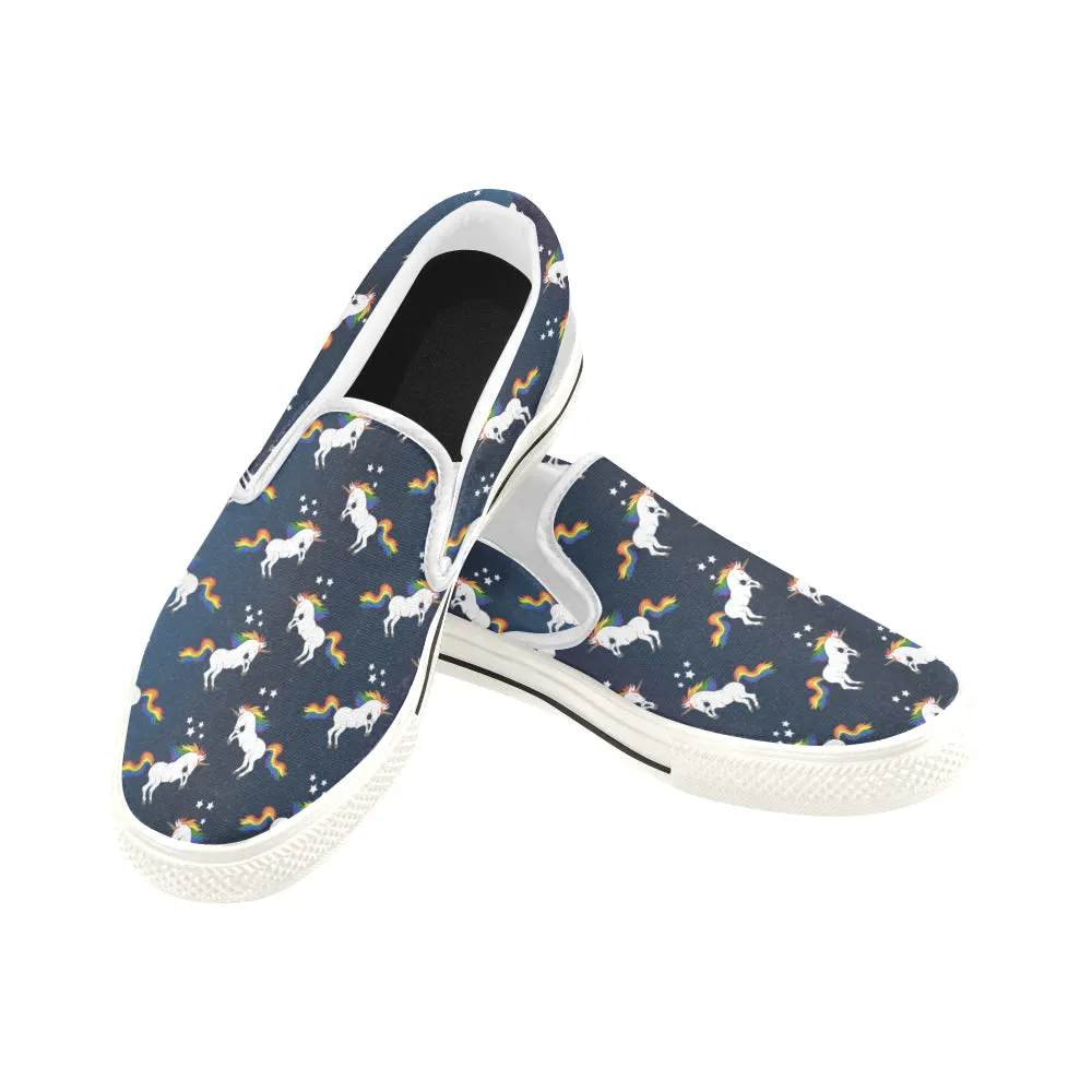 Kid's Unicorn Casual Print Canvas Slip-on Shoes