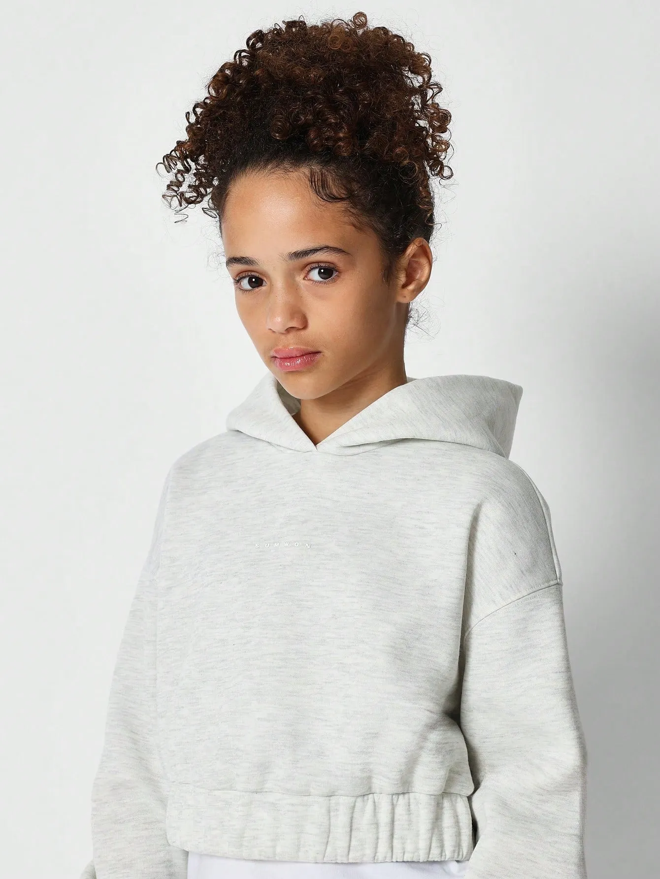 Kids Unisex Overhead Crop Fit Essential Hoodie