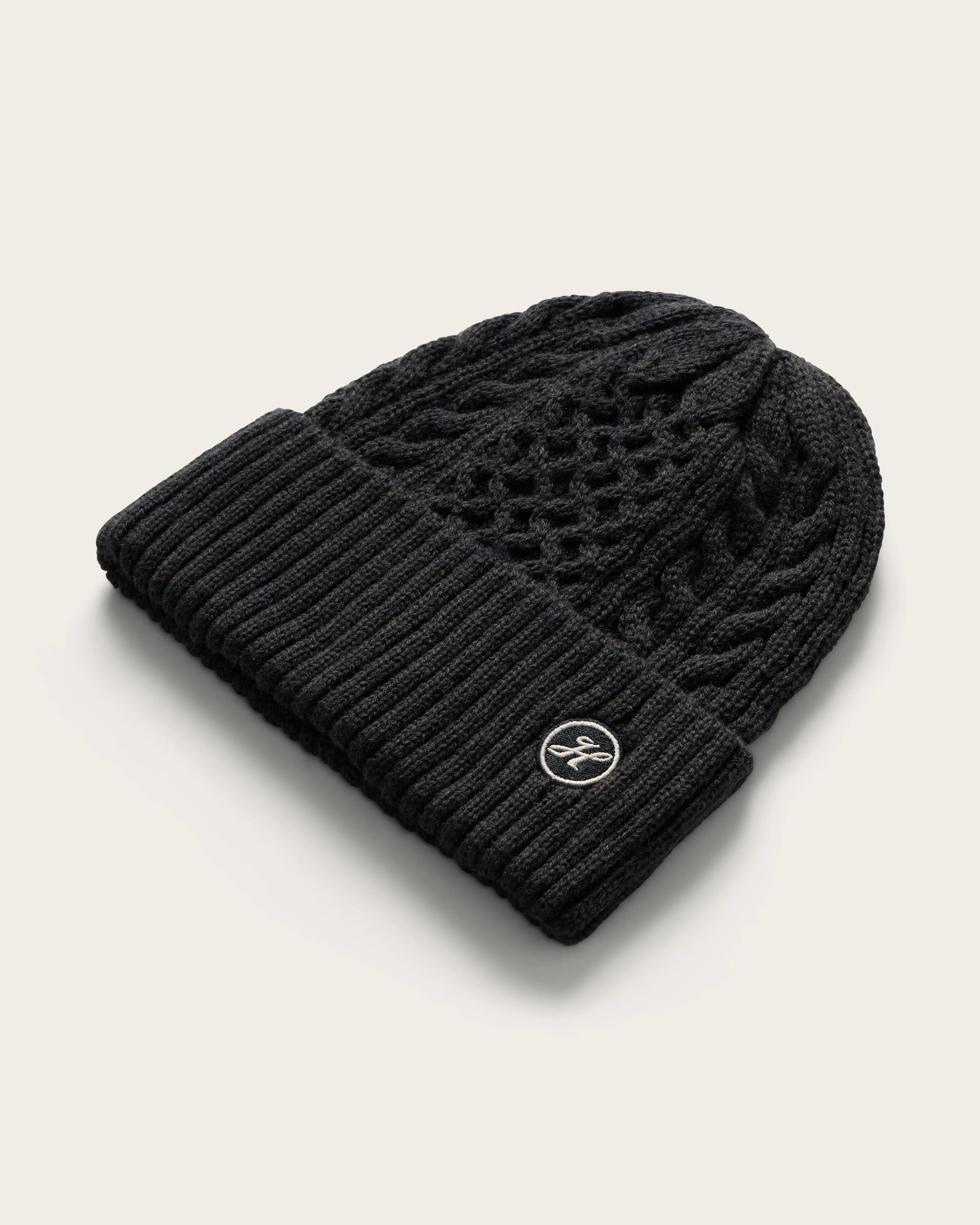 Kids Vulcan Cable Knit Beanie in Black