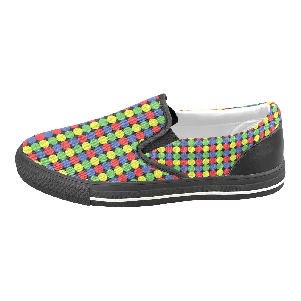 Kids's Polka Print Canvas Slip-on Shoes