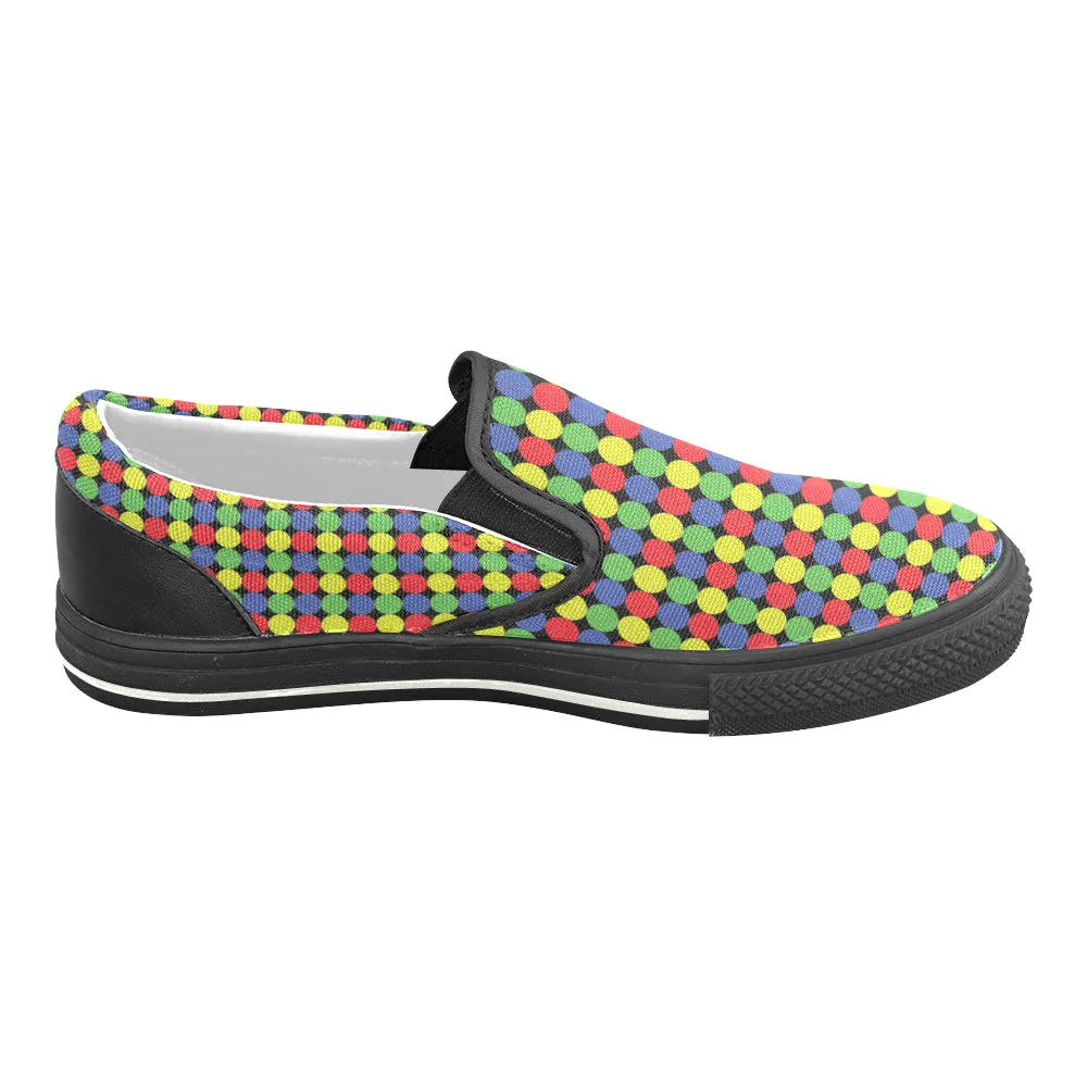 Kids's Polka Print Canvas Slip-on Shoes