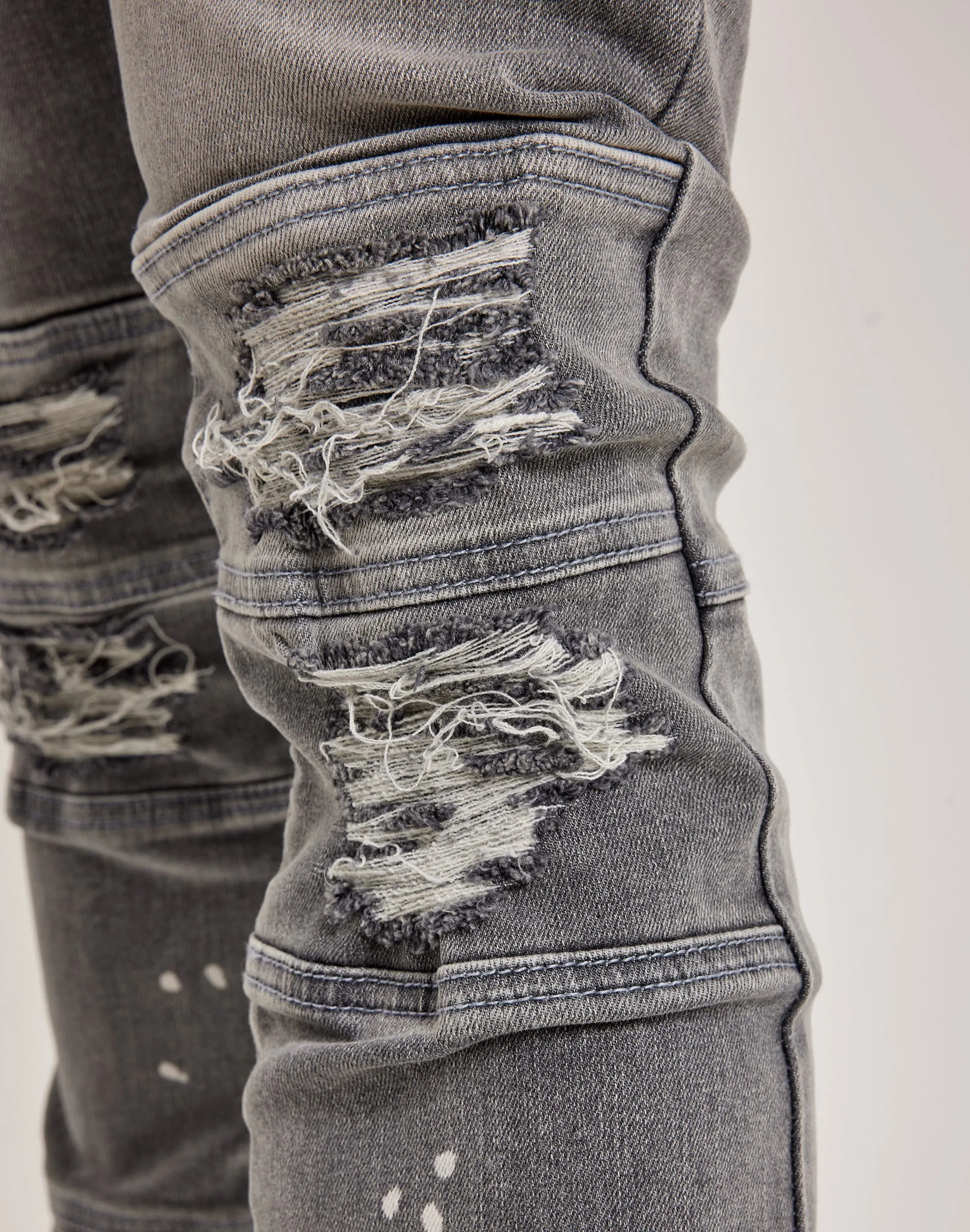 Kilogram Heavy Ripped Stacked Denim Jeans