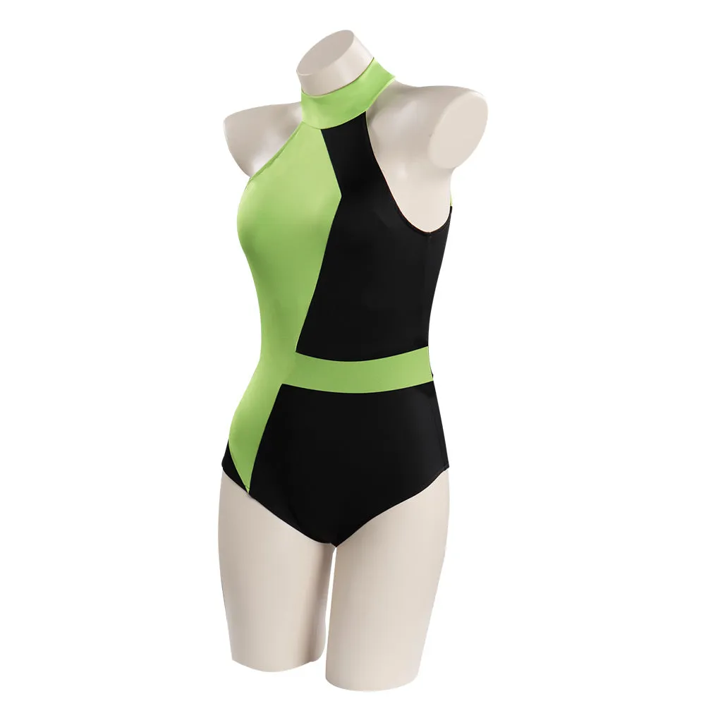 Kim Possible Shego Adult Swimwear Outfits Halloween Carnival Suit Cosplay Costume