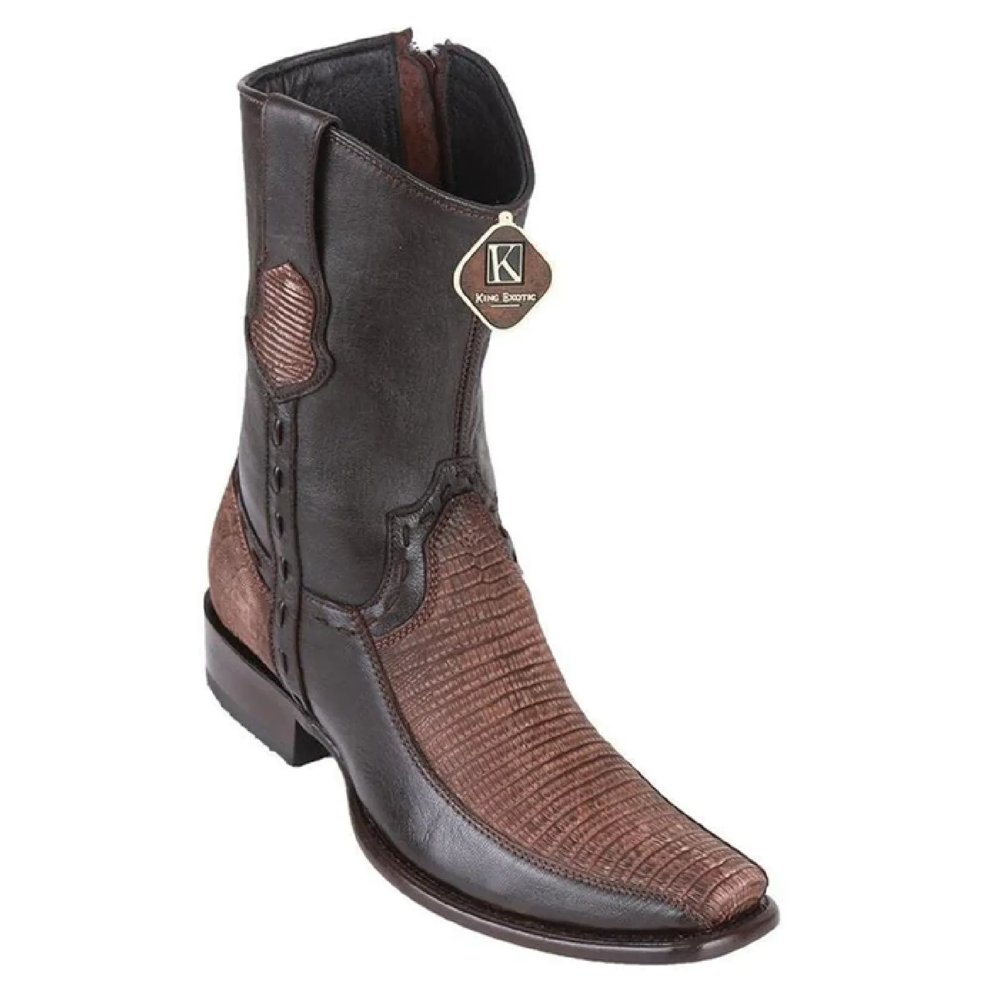 King Exotic Boots #479BF0735 Men's Dubai Boot  | Python Y Deer Boots Color Sanded Brown