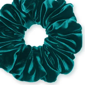 KING SIZE Velvet Scrunchies XXL Oversized Ponytail Holder Made in the USA Jade Dark