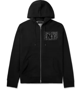 Kings Of NY Granite Print Zip Up Hoodie Hoody