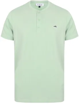 Kingshold Cotton Jersey Henley T-Shirt in Silt Green - Le Shark