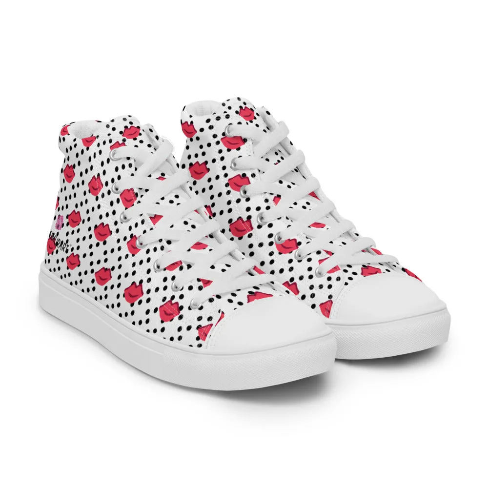 Kiss Print Men's High Tops, Valentine's Day Designer Men's High Top Canvas Sneaker Shoes (US Size: 5-13)