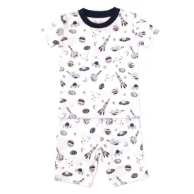 Kissy Kissy -PJs Outer Space -Print Short Pajama Set - Snug Fit -Blue