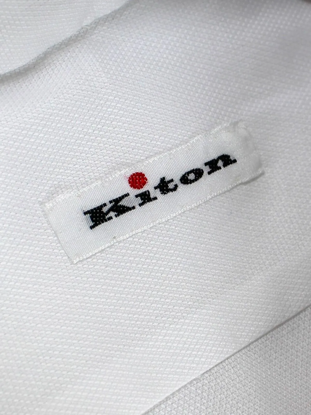 Kiton Dress Shirt White Sartorial Dress Shirt 44 - 17 1/2 SALE