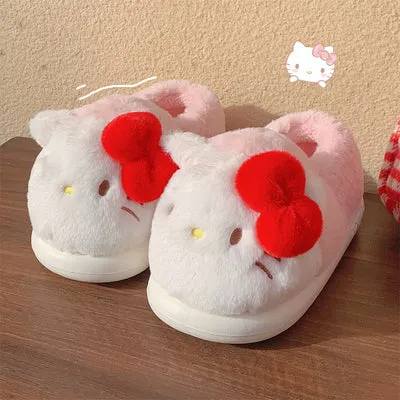 Kitty Warm Home Plush Slippers