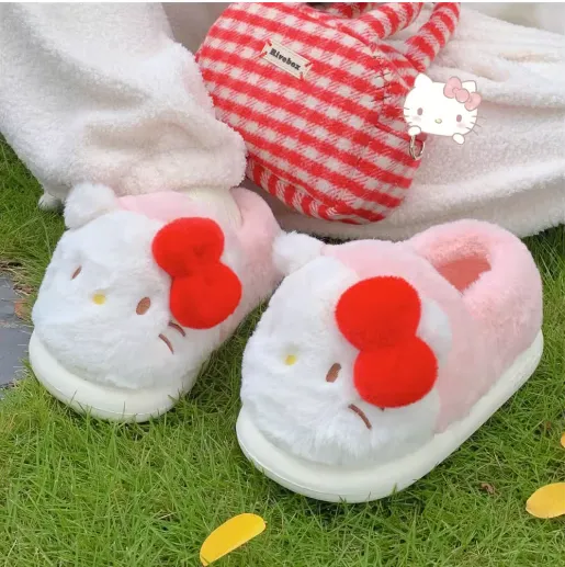 Kitty Warm Home Plush Slippers