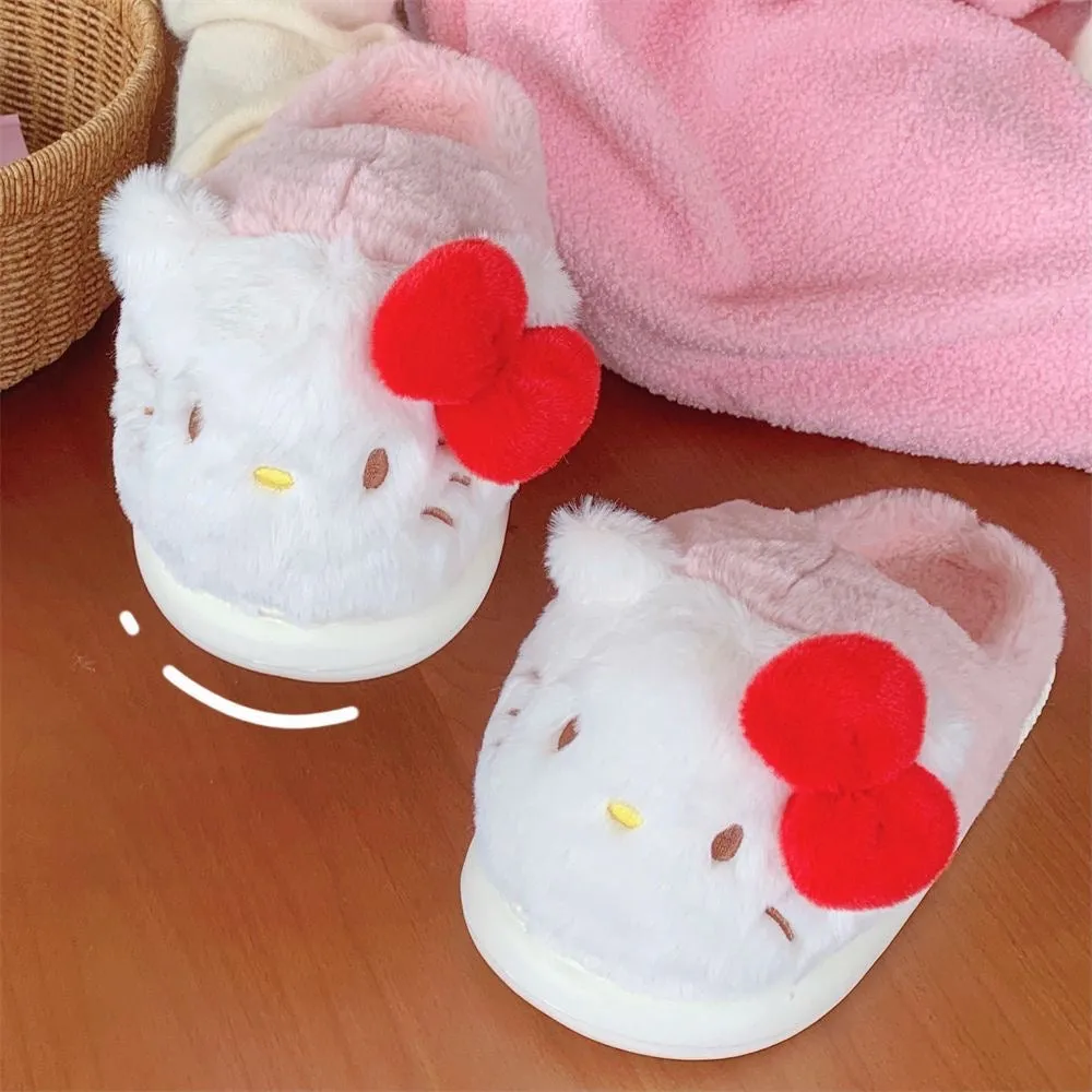 Kitty Warm Home Plush Slippers