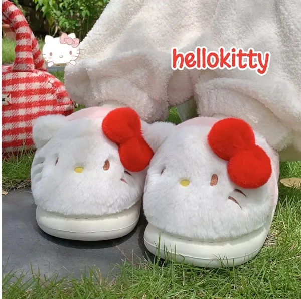 Kitty Warm Home Plush Slippers