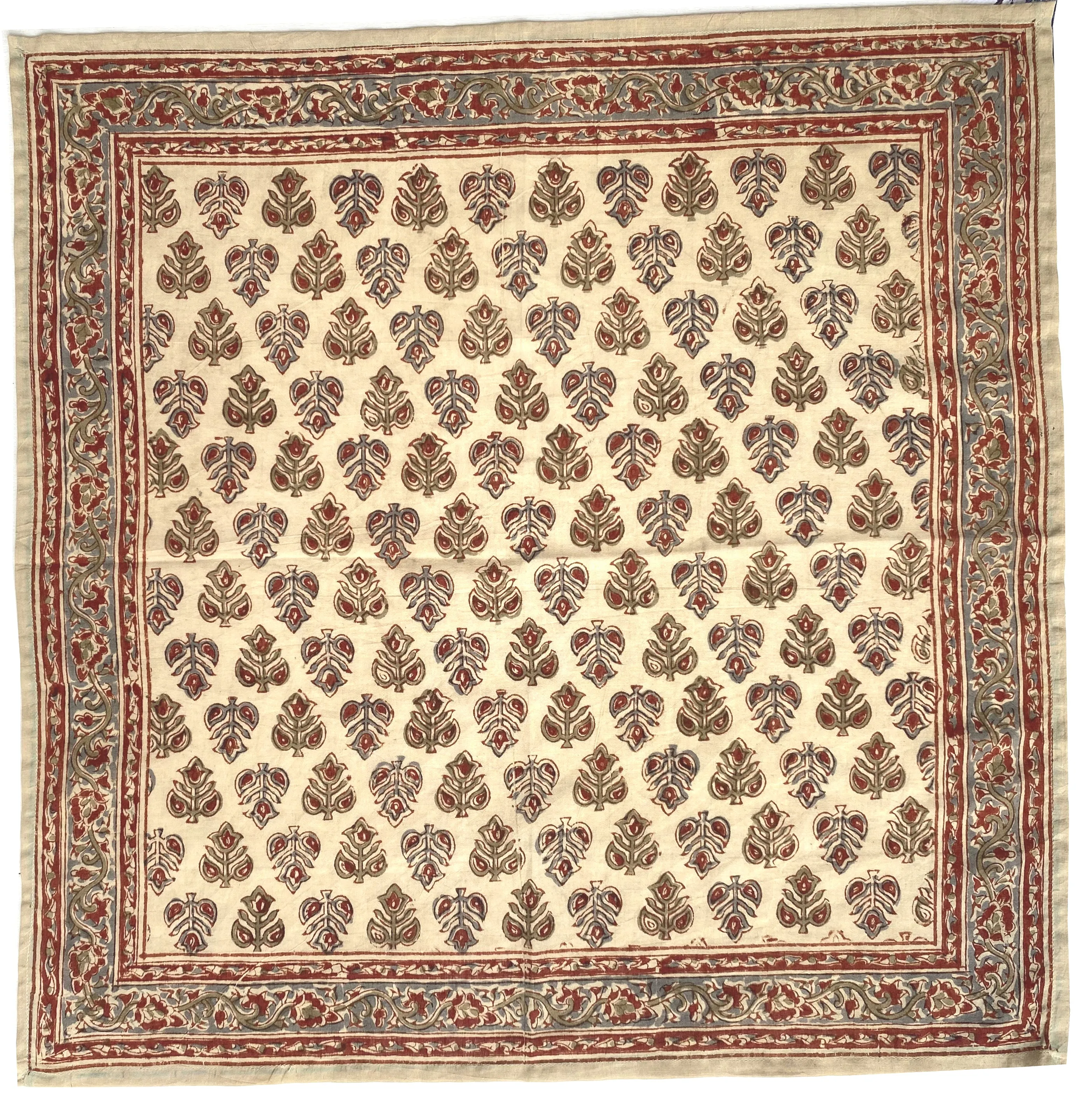 KK1413Kalamkari Cotton Bandana - Tulips Red (KK1413)