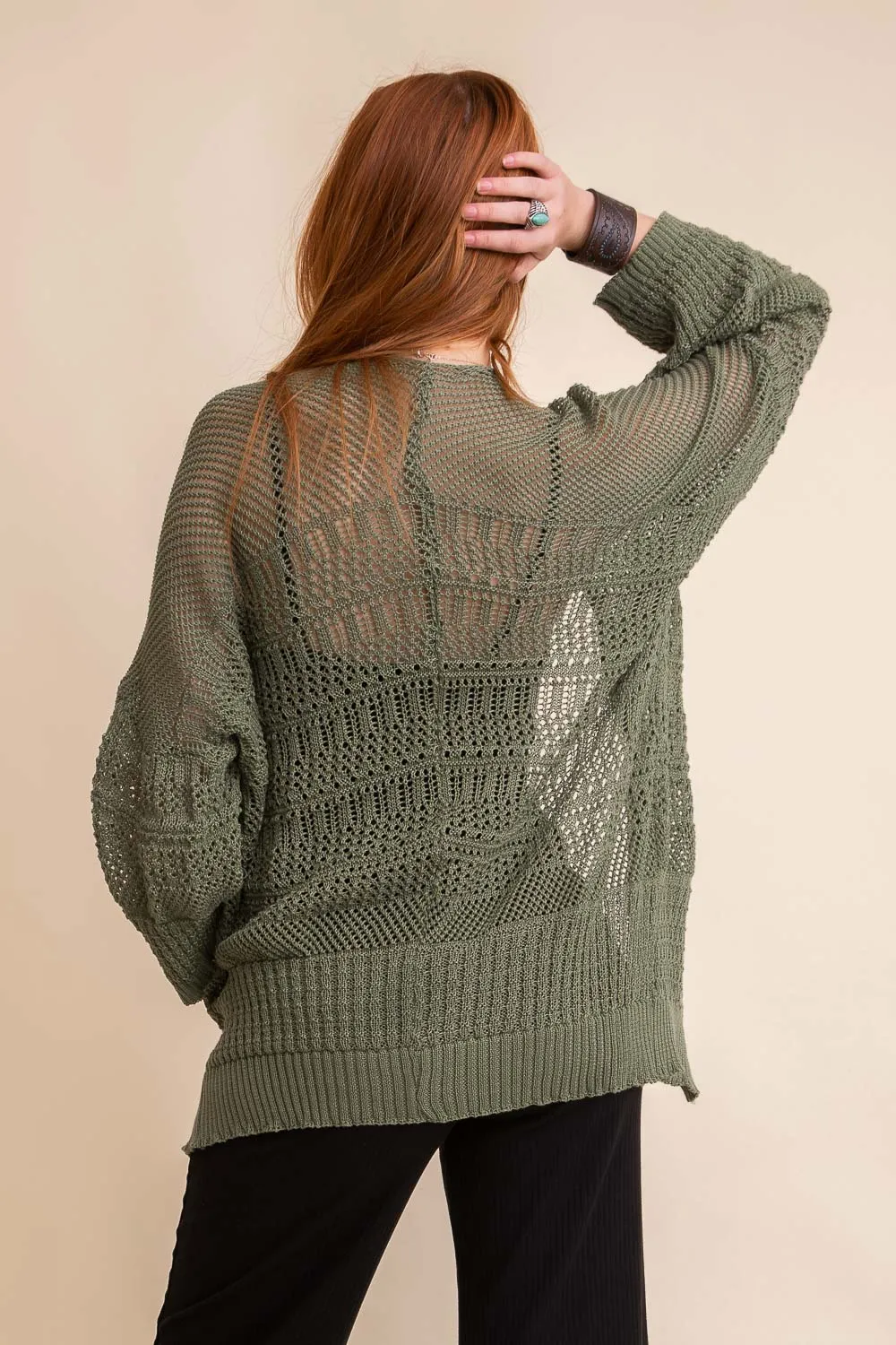 Knit Netted Cardigan