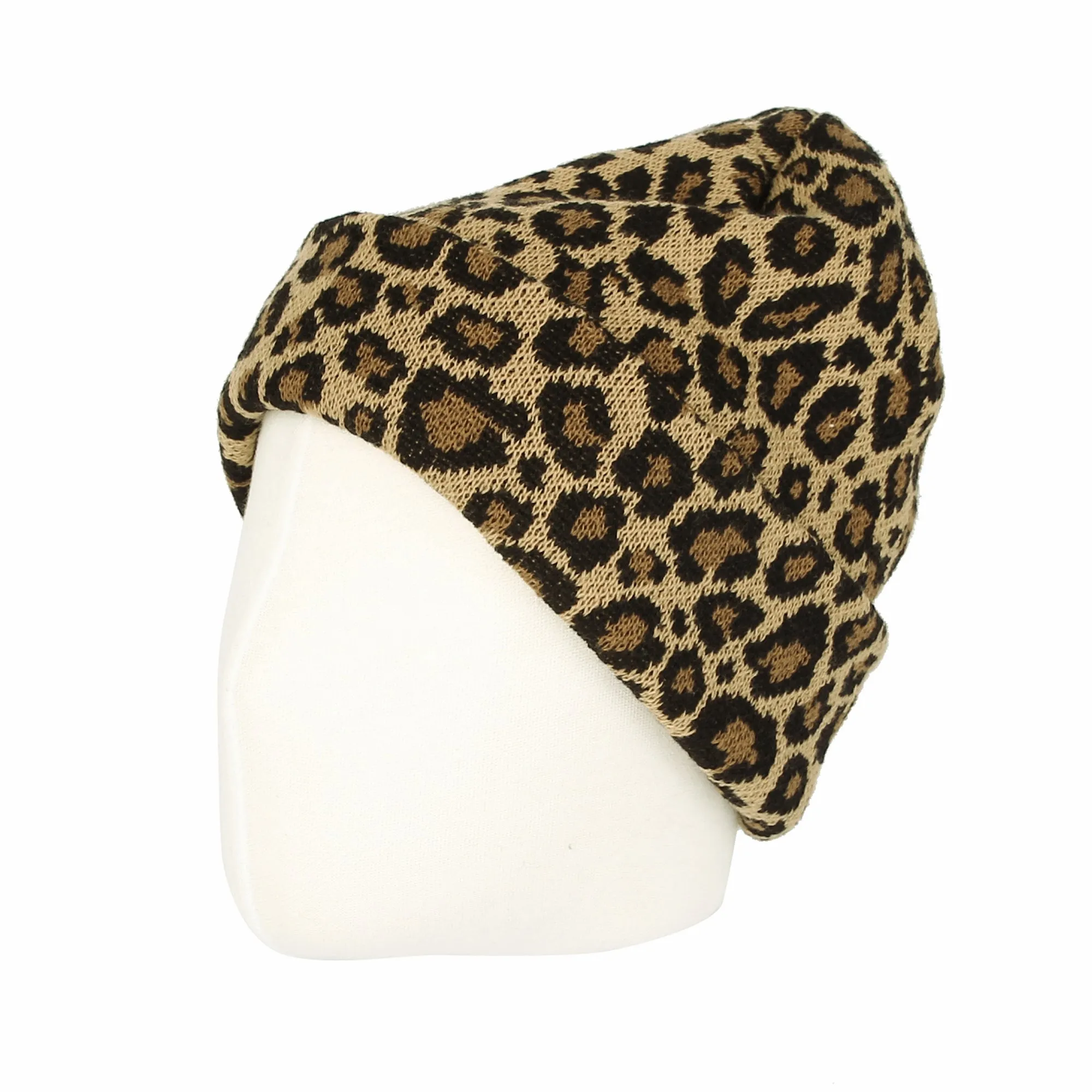 Knitted Beanie Hat Animal Leopard Pattern Watch Cap KR51083