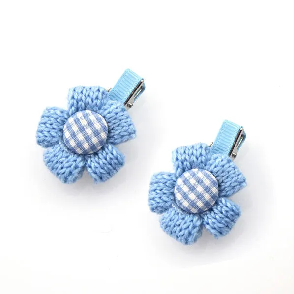 Knitted Flower Hair Clips [Pair]