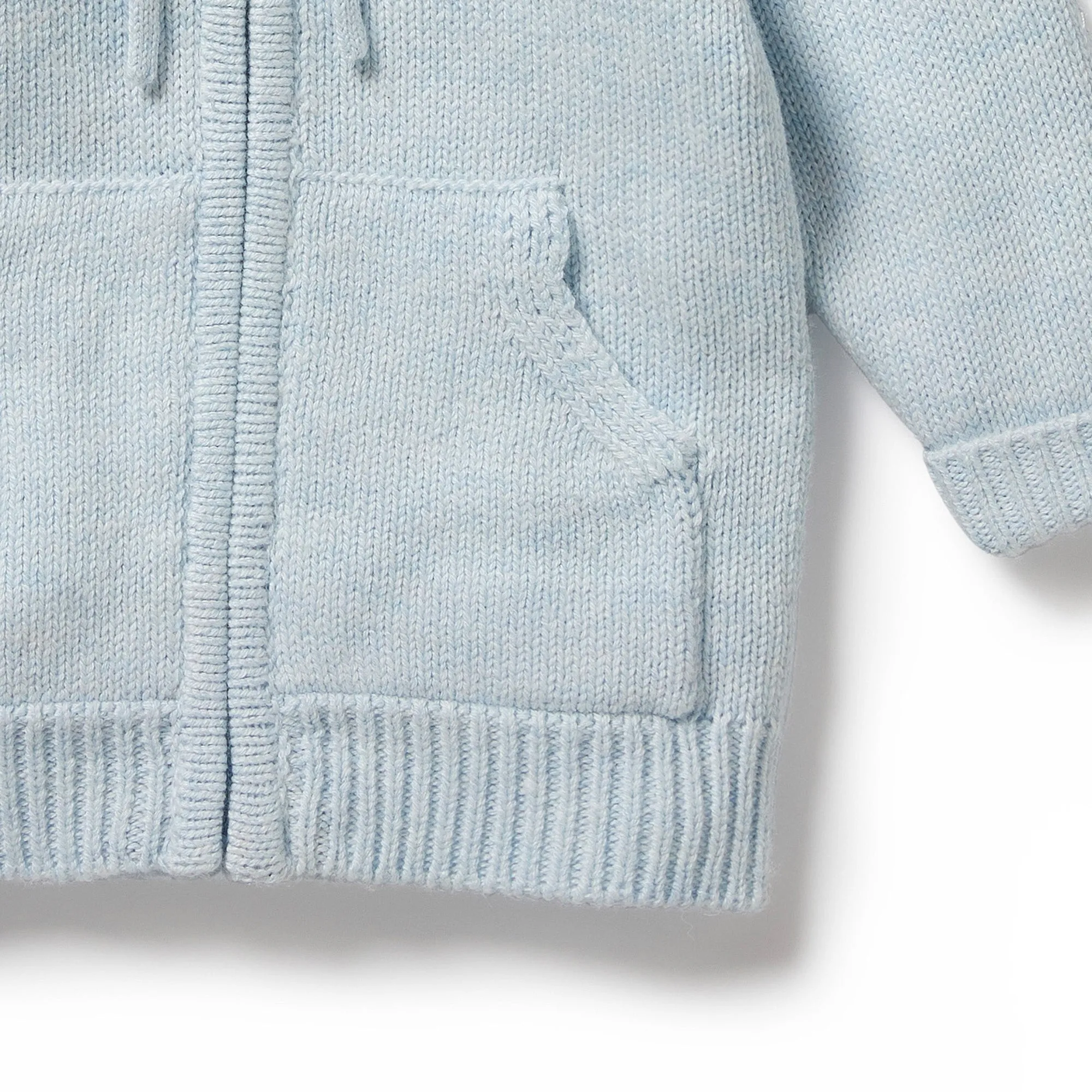 Knitted Zipped Jacket | Bluebell Fleck