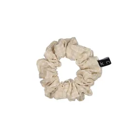 Knot Seersucker Petite Scrunchie in Tan