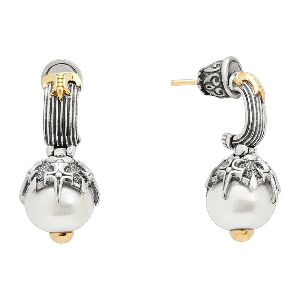 Konstantino Silver & 18K Gold Helmet Pearl Earrings