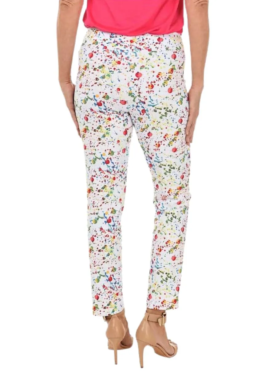 Krazy Larry Splatter Pull-On Ankle Pants