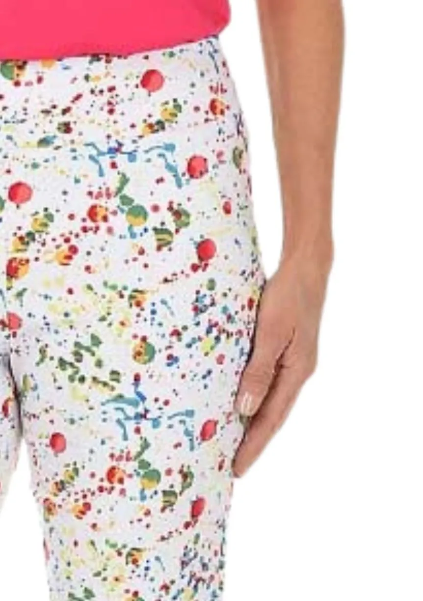 Krazy Larry Splatter Pull-On Ankle Pants