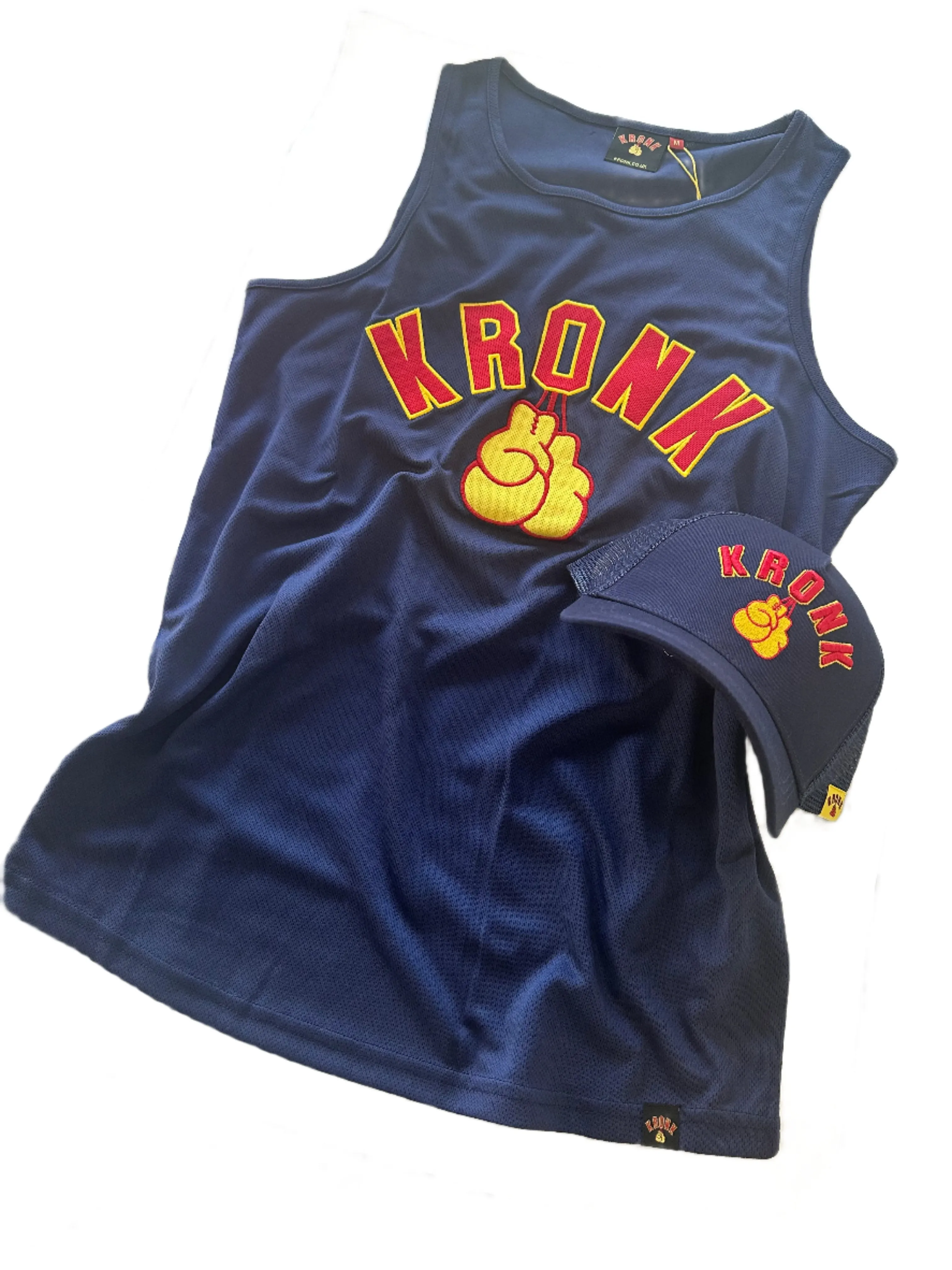 KRONK Gloves Applique Training Gym Vest Navy