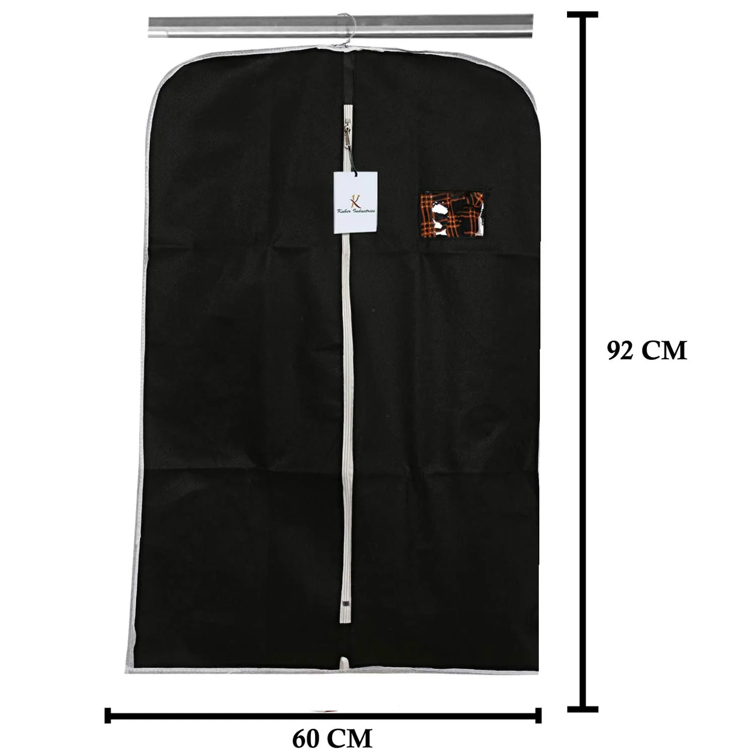 Kuber Industries 4 Piece Non Woven Coat Cover, Black