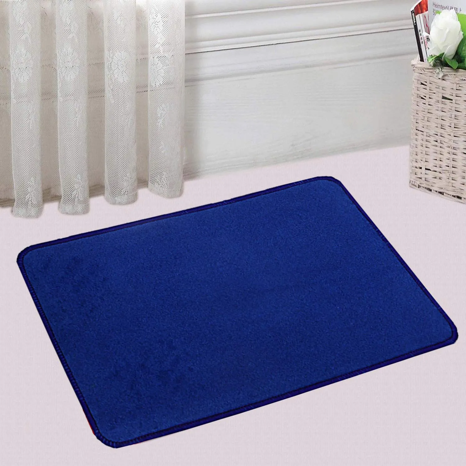 Kuber Industries Anti Slip Bath Mat (Blue, Microfibre, 22x14 Inch)