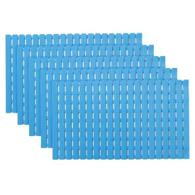 Kuber Industries Bath Mat | PVC Bathroom Mat | Shower Bath Mat | Floor Tub Mat | Bathroom Mud Mat | Anti-Skid Shower Bathroom Mat | JL-01A |Pack of 5| Blue