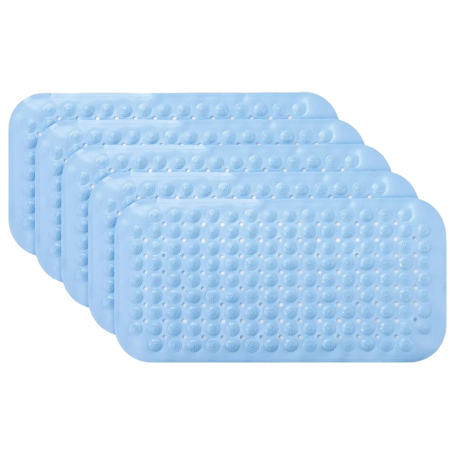 Kuber Industries Bath Mat | PVC Bathroom Mat | Shower Bath Mat | Floor Tub Mat | Bathroom Mud Mat | Anti-Skid Shower Bathroom Mat | M-YSD-35A |Pack of 5| Sky Blue