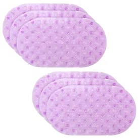 Kuber Industries Bath Mat | PVC Bathroom Mat | Shower Bath Mat | Floor Tub Mat | Bathroom Oval Mud Mat | Anti-Skid Shower Bathroom Mat |Pack of 6| Q-01B | Purple