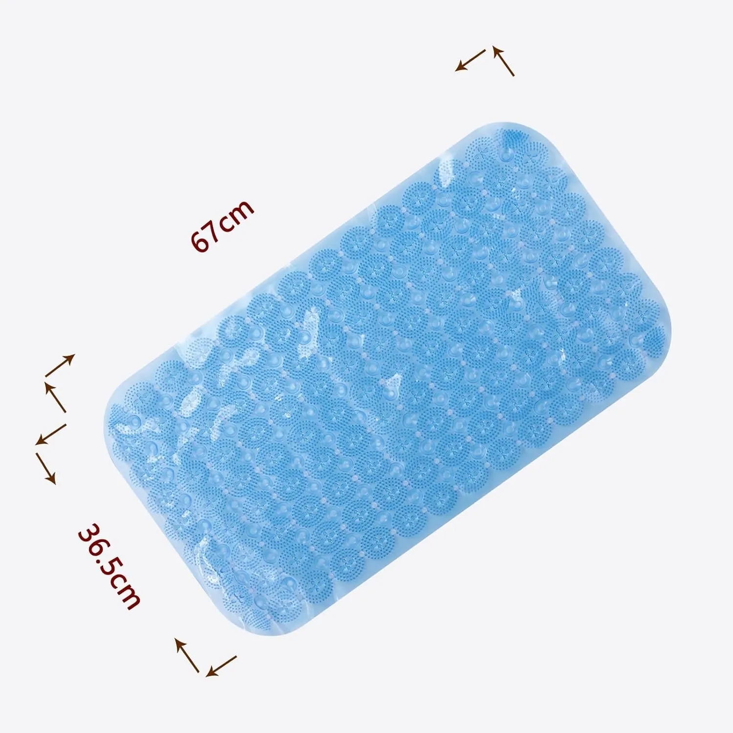 Kuber Industries Bath Mat | PVC Bathroom Mat | Shower Bath Mat | Floor Tub Mat | Foot Massager Mat | Anti-Skid Shower Bathroom Mat | B-01A |Pack of 4| Blue