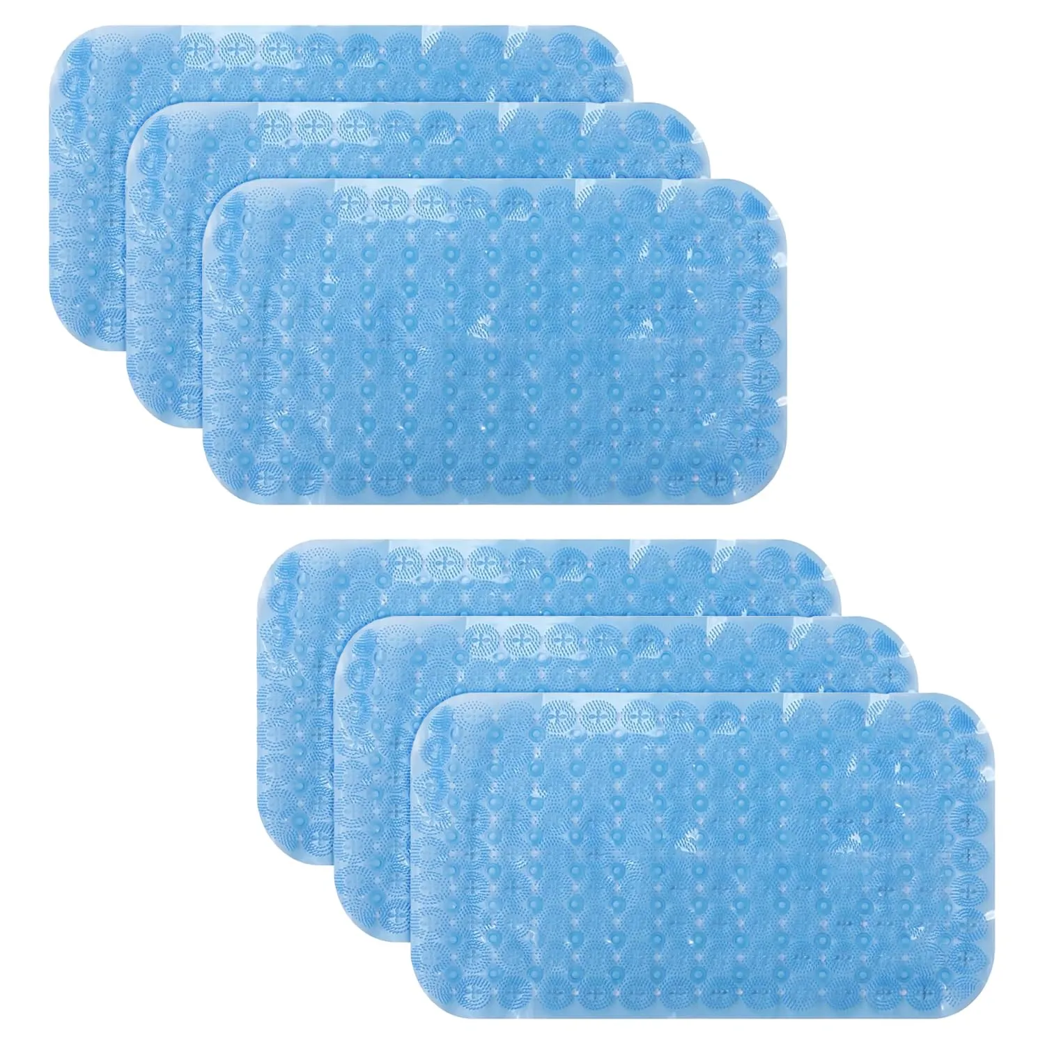 Kuber Industries Bath Mat | PVC Bathroom Mat | Shower Bath Mat | Floor Tub Mat | Foot Massager Mat | Anti-Skid Shower Bathroom Mat | B-01A |Pack of 6| Blue