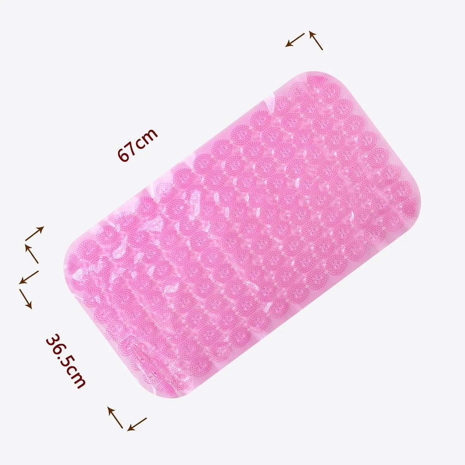 Kuber Industries Bath Mat | PVC Bathroom Mat | Shower Bath Mat | Floor Tub Mat | Foot Massager Mat | Anti-Skid Shower Bathroom Mat | B-01C |Pack of 2| Pink