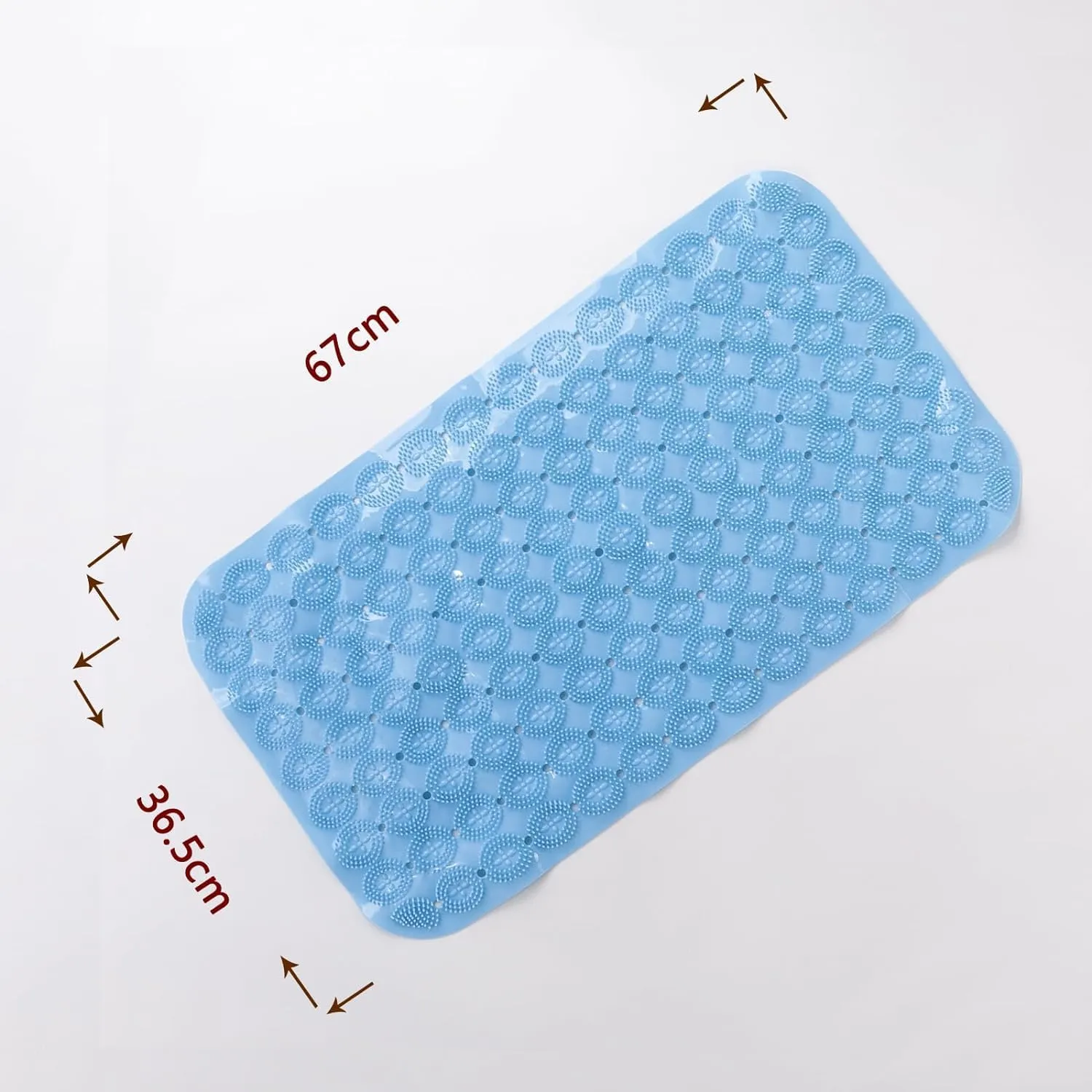 Kuber Industries Bath Mat | PVC Bathroom Mat | Shower Bath Mat | Floor Tub Mat | Foot Massager Mat | Anti-Skid Shower Bathroom Mat | B-02B |Pack of 3| Light Blue